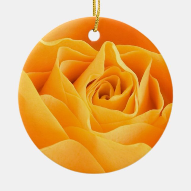 Hübsche Orange-Rose Keramik Ornament (Vorne)