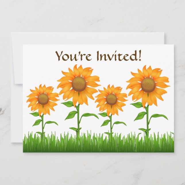 Hübsche Orangenblume Geburtstagsparty Einladung (Vorderseite)