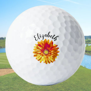 Hübsche Orangenblüte Blume individuelle Name Damen Golfball