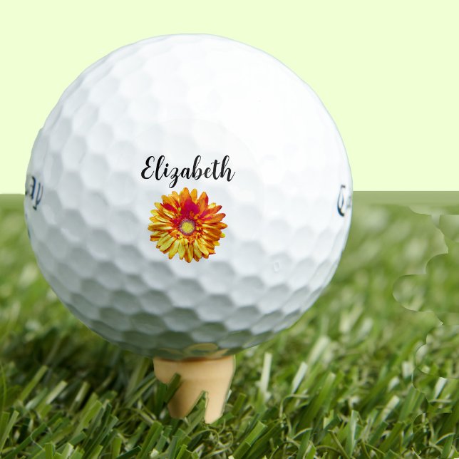 Hübsche Orangensaft-Blume mit individuelle Name-Da Golfball (Von Creator hochgeladen)