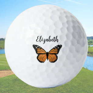 Hübsche Orangenschmetterlinge individuelle Name Golfball