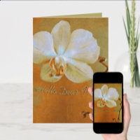 Hübsche Orchidee in Farbtönen orangefarbener Kunst