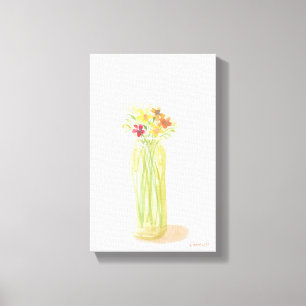 Hübsche originale Blume auf der Leinwand