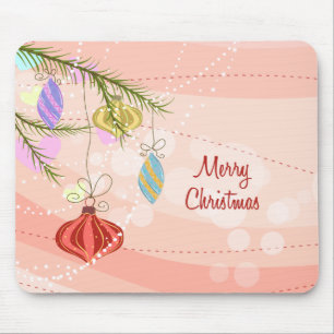 Hübsche Ornamente Rosa Weihnachtsmousepad Mousepad