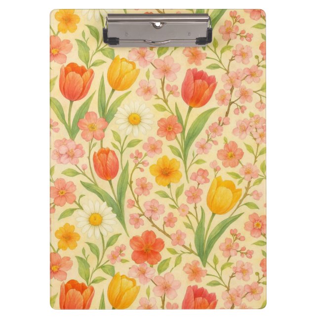 Hübsche Ostern-/Frühjahrsblumen Klemmbrett (Vorderseite)