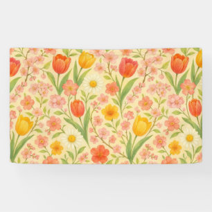 Hübsche Ostern-/Frühjahrsblumenmuster Banner