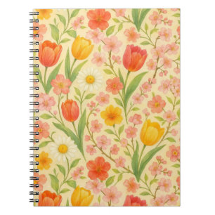 Hübsche Ostern-/Frühjahrsblumenmuster Notizblock