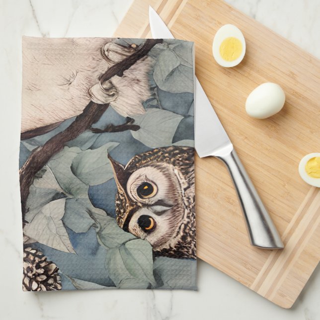 Hübsche Owls Geschirrtuch (Viertel Falte)