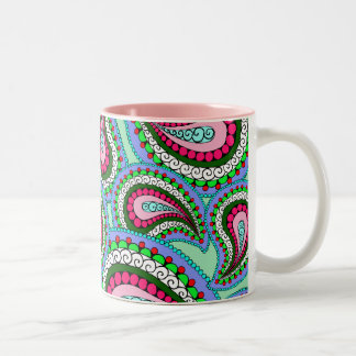 Hübsche Paisley-Tasse Zweifarbige Tasse