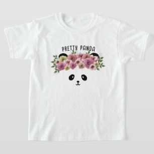 Hübsche Panda Bärenmädchen Niedlich Personalisiert T-Shirt