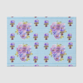 Hübsche Pansy Blume Blumenpastellfarben Blaues Mus Seidenpapier