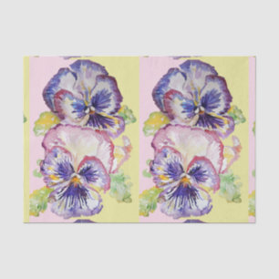 Hübsche Pansy Blume Blumenpastellfarben Pink Muste Seidenpapier