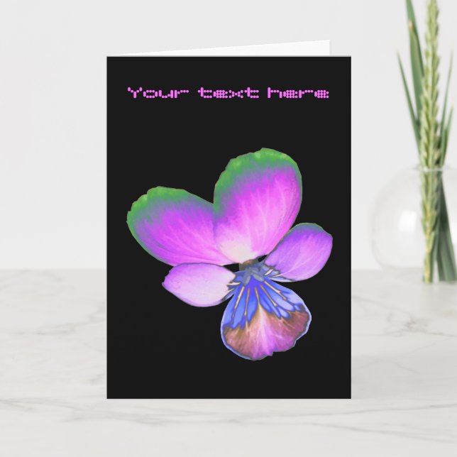 Hübsche Pansy Custom Grußkarte Karte (Vorderseite)