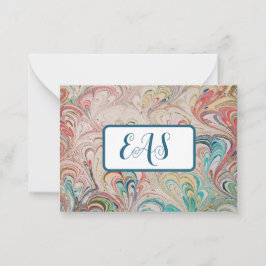 Hübsche Papiernotizen mit Monogramm Mitteilungskarte