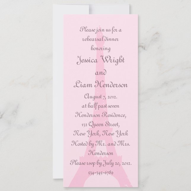 Hübsche Pariser Probe Einladung (Vorderseite)