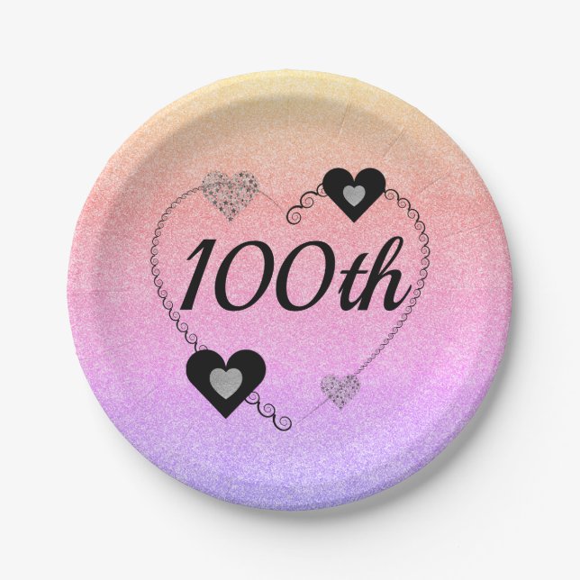Hübsche Party Teller 100. (Vorderseite)