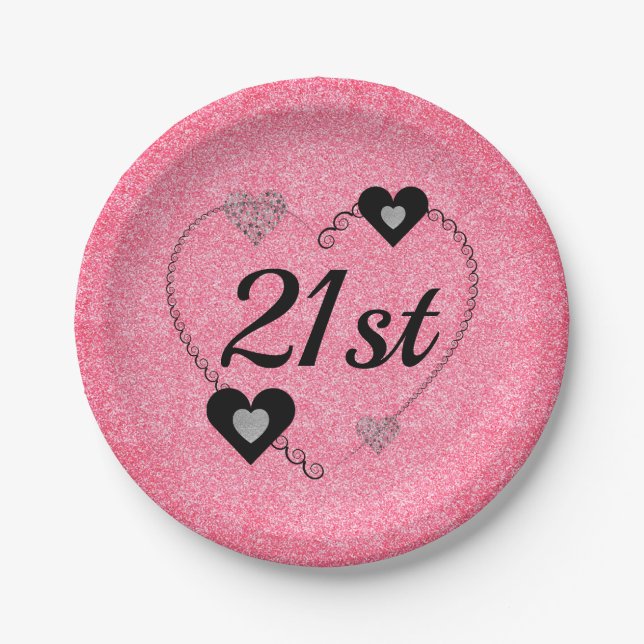 Hübsche Party Teller 21. (Vorderseite)