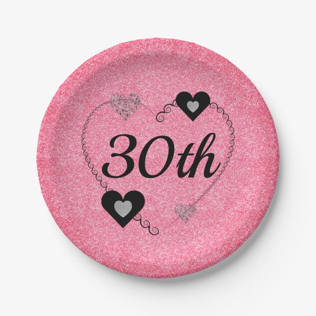Hübsche Party Teller 30. (Vorderseite)