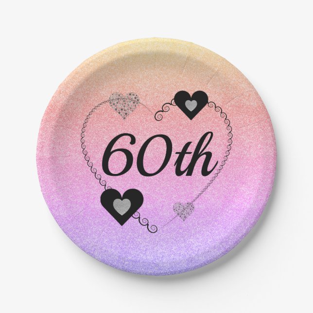 Hübsche Party Teller 60. (Vorderseite)
