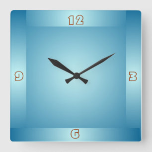 Hübsche Pastel Blue Boarder> Schlichte Küchenuhren Quadratische Wanduhr
