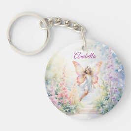 Hübsche Pastel Butterfly Faia im Blumengarten Schlüsselanhänger