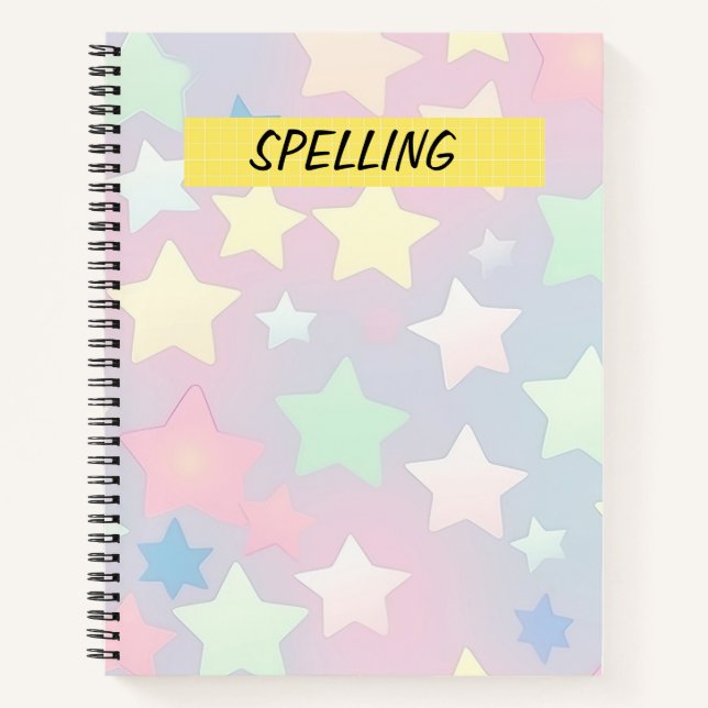HÜBSCHE PASTEL-FARBSTARTEN NOTIZBUCH (Vorderseite)