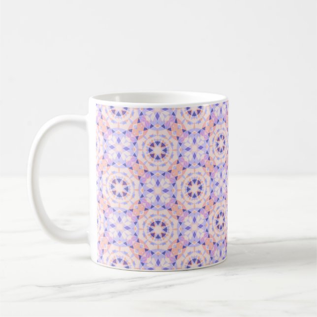 Hübsche Pastel Lila Peach Star Eclectic Kitsch Kaffeetasse (Links)