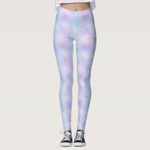 Hübsche Pastel Marble Lavender Sky Blue Pink Leggings