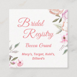 Hübsche Pastel Petals Bridal-Registrierung Begleitkarte