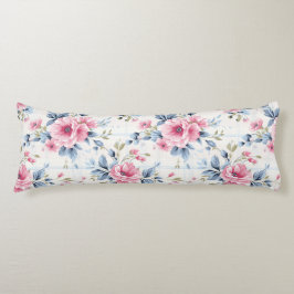 HÜBSCHE PASTEL PINK WHUE BLAUE WATERCOLOR BLUME SEITENSCHLÄFERKISSEN