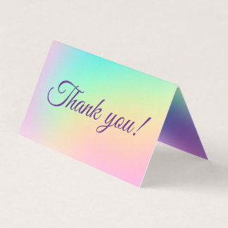 Hübsche Pastel Rainbow Gradient Dankeskarten