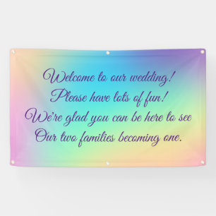 Hübsche Pastel Rainbow Gradient Wedding Banner