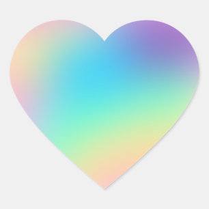 Hübsche Pastel Rainbow Gradient Wedding Herz-Aufkleber