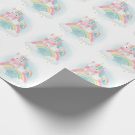 Hübsche Pastel Unicorn Geschenkpapier