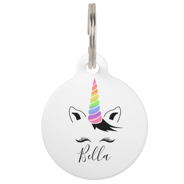 Hübsche Pastel Unicorn Haustiermarke (Vorderseite)