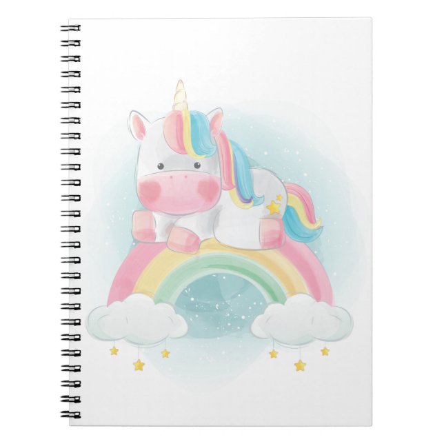 Hübsche Pastel Unicorn Notizblock (Vorderseite)