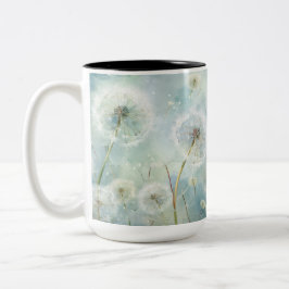 HÜBSCHE PASTEL WATERCOLOR DANDELION BLUME ZWEIFARBIGE TASSE