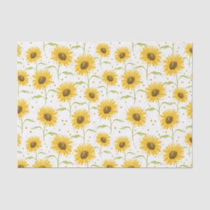HÜBSCHE PASTEL WATERCOLOR GELBE SONNENBLUMEN SEIDENPAPIER