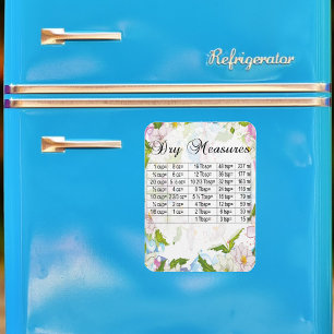 Hübsche Pastell-Blume Trockenmaß-Äquivalente Magnet
