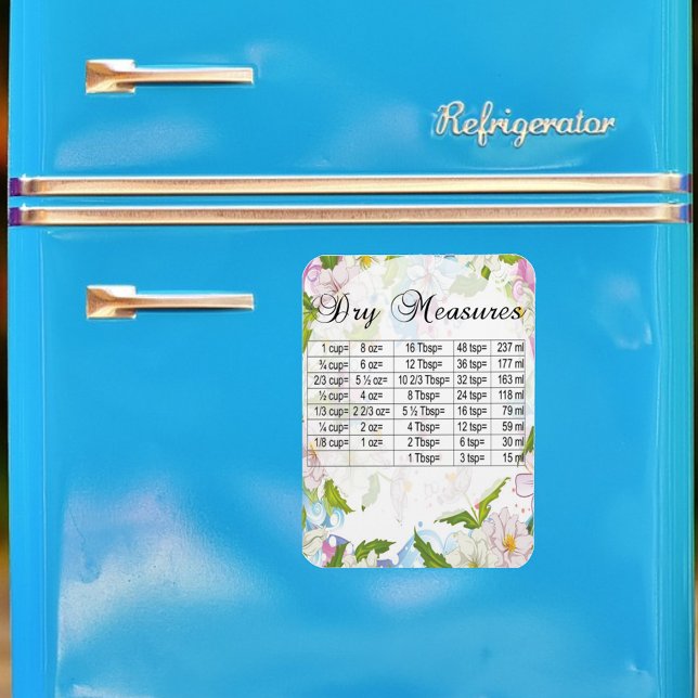 Hübsche Pastell-Blume Trockenmaß-Äquivalente Magnet (Von Creator hochgeladen)