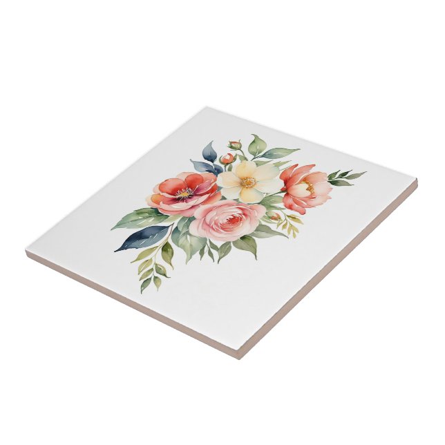Hübsche Pastell-Blumen Fliese (Seite)