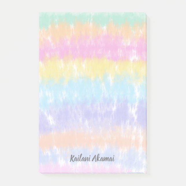 Hübsche Pastell-Gefärbte Krawatte Wasserfarben Str Post-it Klebezettel (Vorderseite)