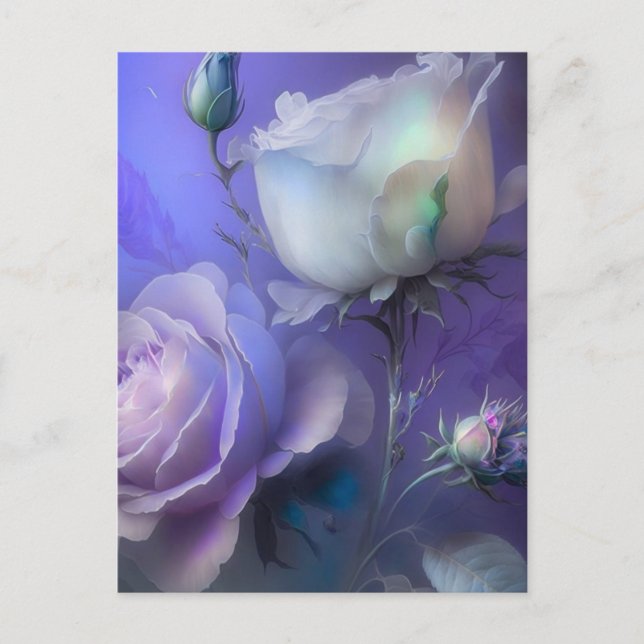 Hübsche Pastell Lila irisierende Blume Postkarte (Vorderseite)