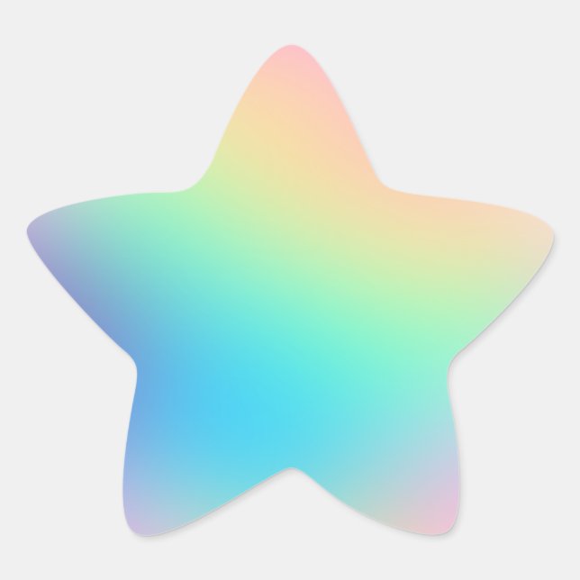 Hübsche Pastell Rainbow Gradient Star Sticker (Vorderseite)