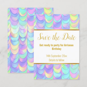 HÜBSCHE PASTELL-REGENBOGEN-SCHUPPEN-ANTWORT-RSVP-K RSVP KARTE