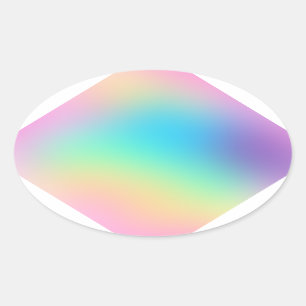 Hübsche Pastell-Regenbogenfarben Oval-Aufkleber Ovaler Aufkleber