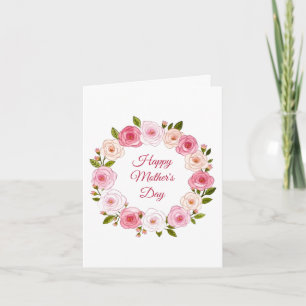 Hübsche Pastell Rose Kranz Karte