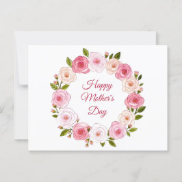 Hübsche Pastell Rose Kranz Postkarte