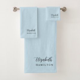 Hübsche Pastellblauer Personalisierter Badebeutel Badhandtuch Set