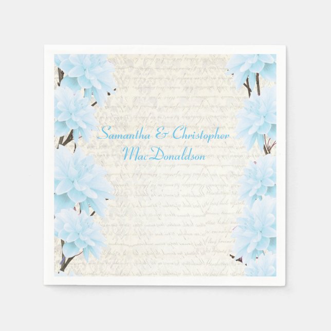 Hübsche Pastellblütenhochzeit Serviette (Vorderseite)